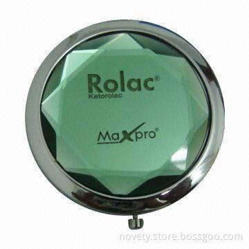 Round Shape Crystal Mirror, Sized 70 x 70 x 10mm